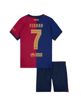 Barcelona Ferran Torres #7 Dječji Domaci Dres kompleti 2024-25 Kratak Rukavima (+ kratke hlače)